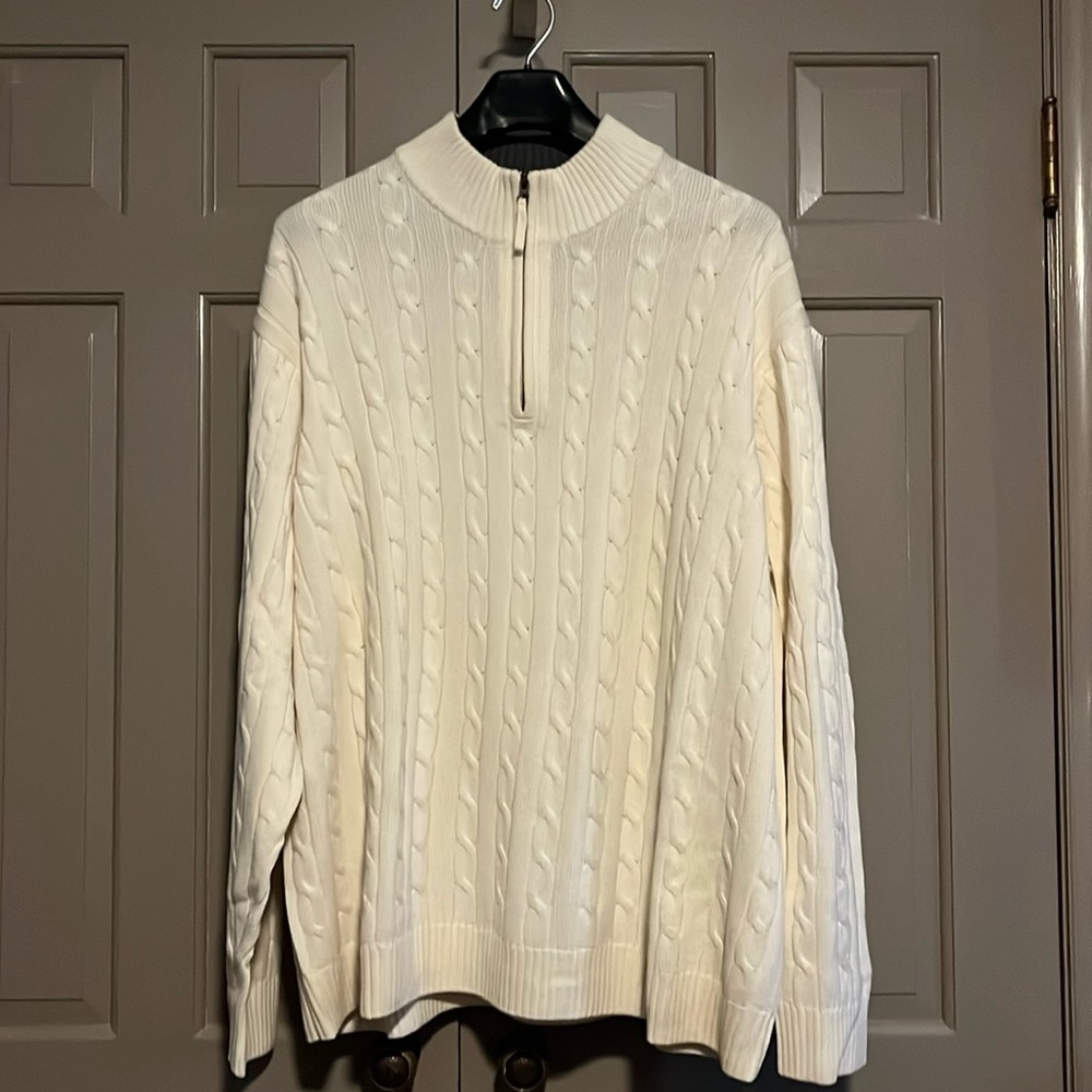 Daniel Cremieux Cream Cableknit sweater. 3XL